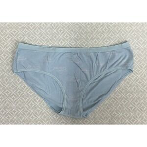 Victoria's Secret Stretch Cotton Logo Waist Hiphugger Panty Blue‎ Size Large
